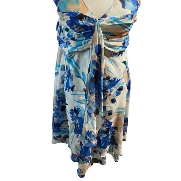 Michel Antoni Collection-VNeck-Pleated Cummerbund-V Back-Size 16W NWOT - Picture 3 of 14